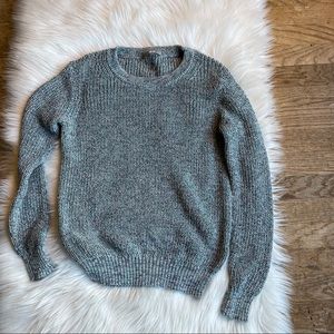 Uniqlo Blue Marled Crew Neck Ribbed Sweater M